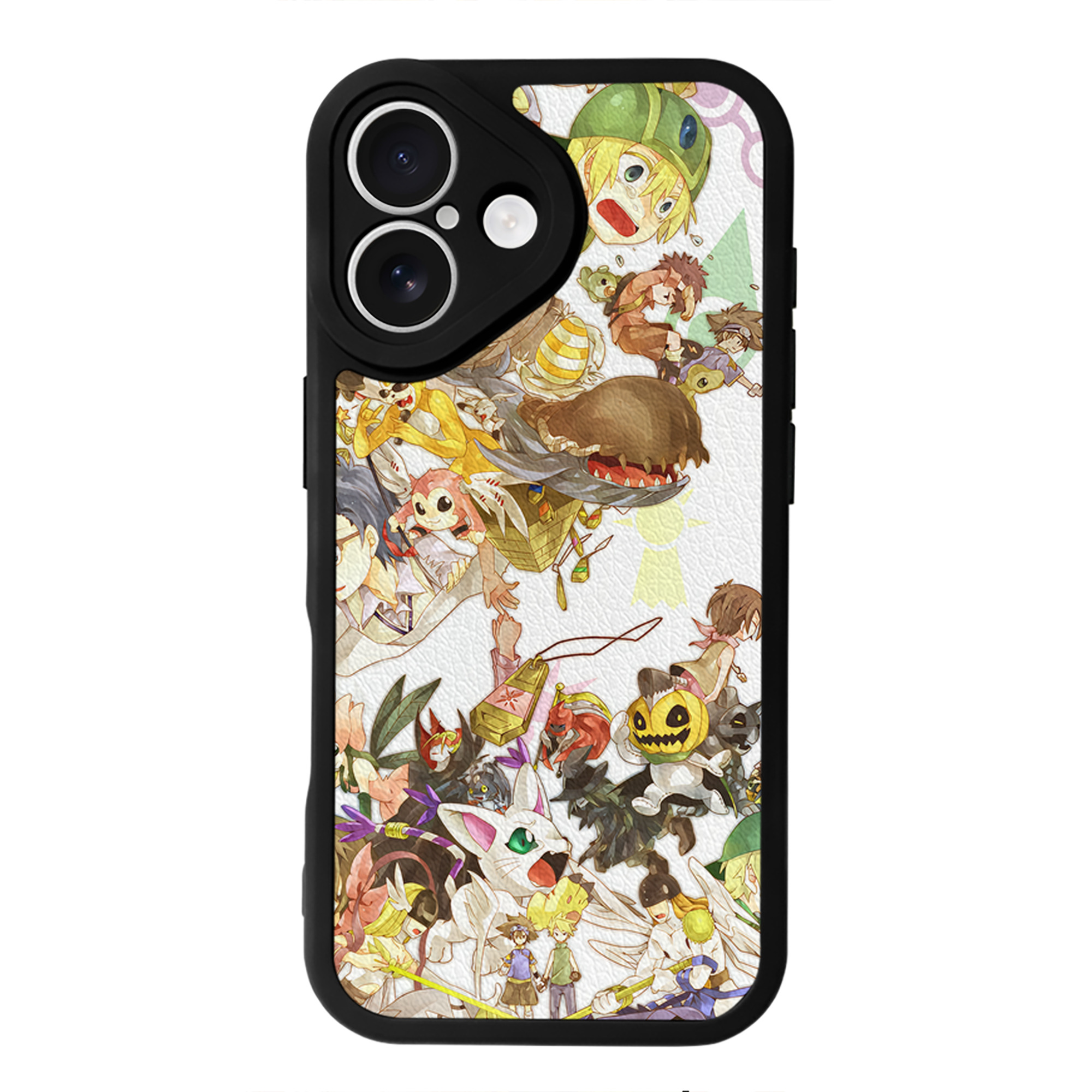（画像用） Digimon デジタルモンスター/デジモン 【iPhone 16シリーズ対応】シリコンスマホケース（レザー調） 材質：シリコン